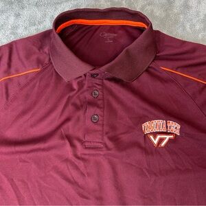 Virginia Tech Hokies Nike Polo Shirt Color Maroon Men's Size Large L